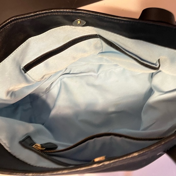 Cynthia Rowley Neoprene/Leather Tote Shoulder Bag Color Block Blue Black Red - Picture 5 of 11